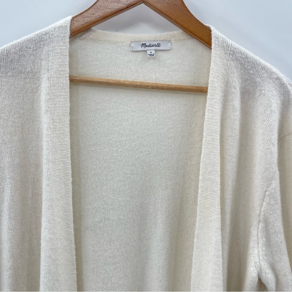 Madewell Cozy Walker Cream Colored Alpaca Wool Blend Open Cardigan Pockets Small - Picture 4 of 13